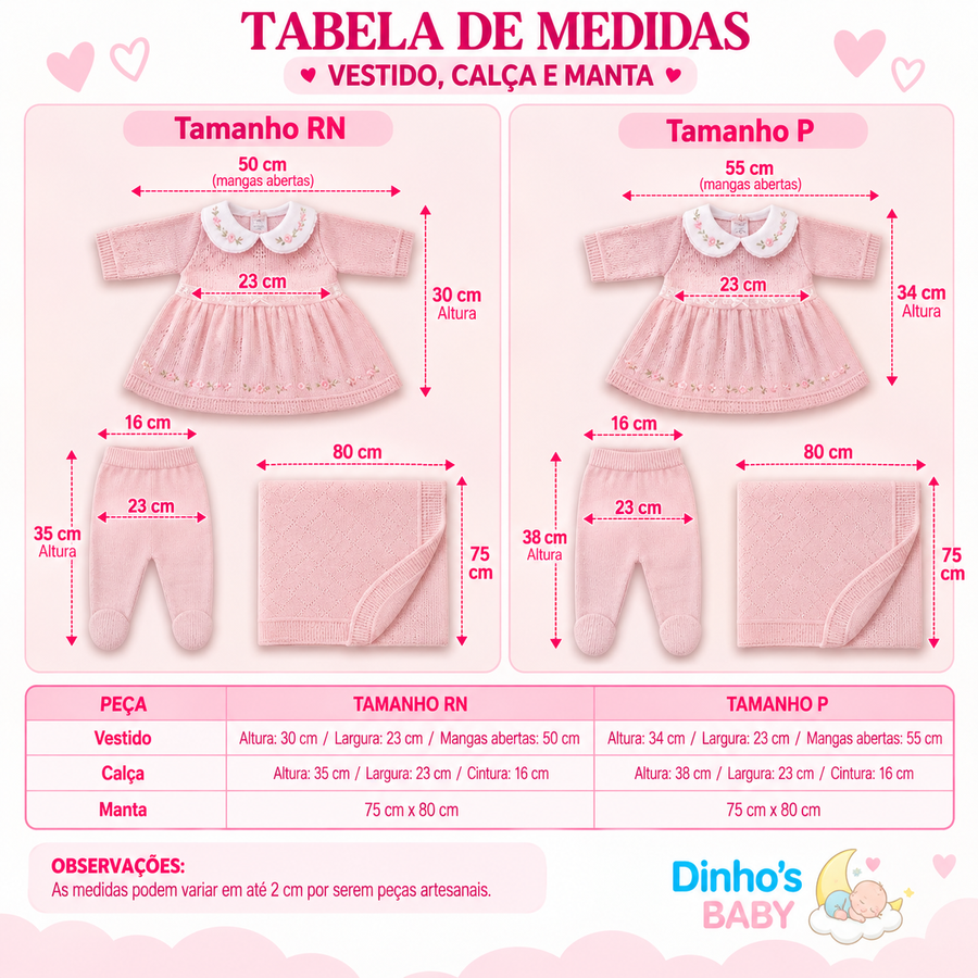 Tabela de medidas Saída Vestido Rubin