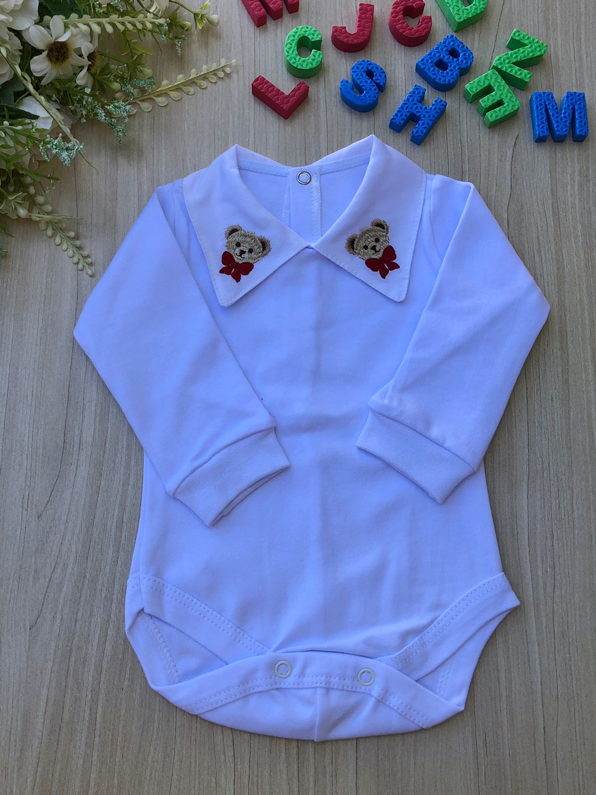 Body Bebê Urso Gravata