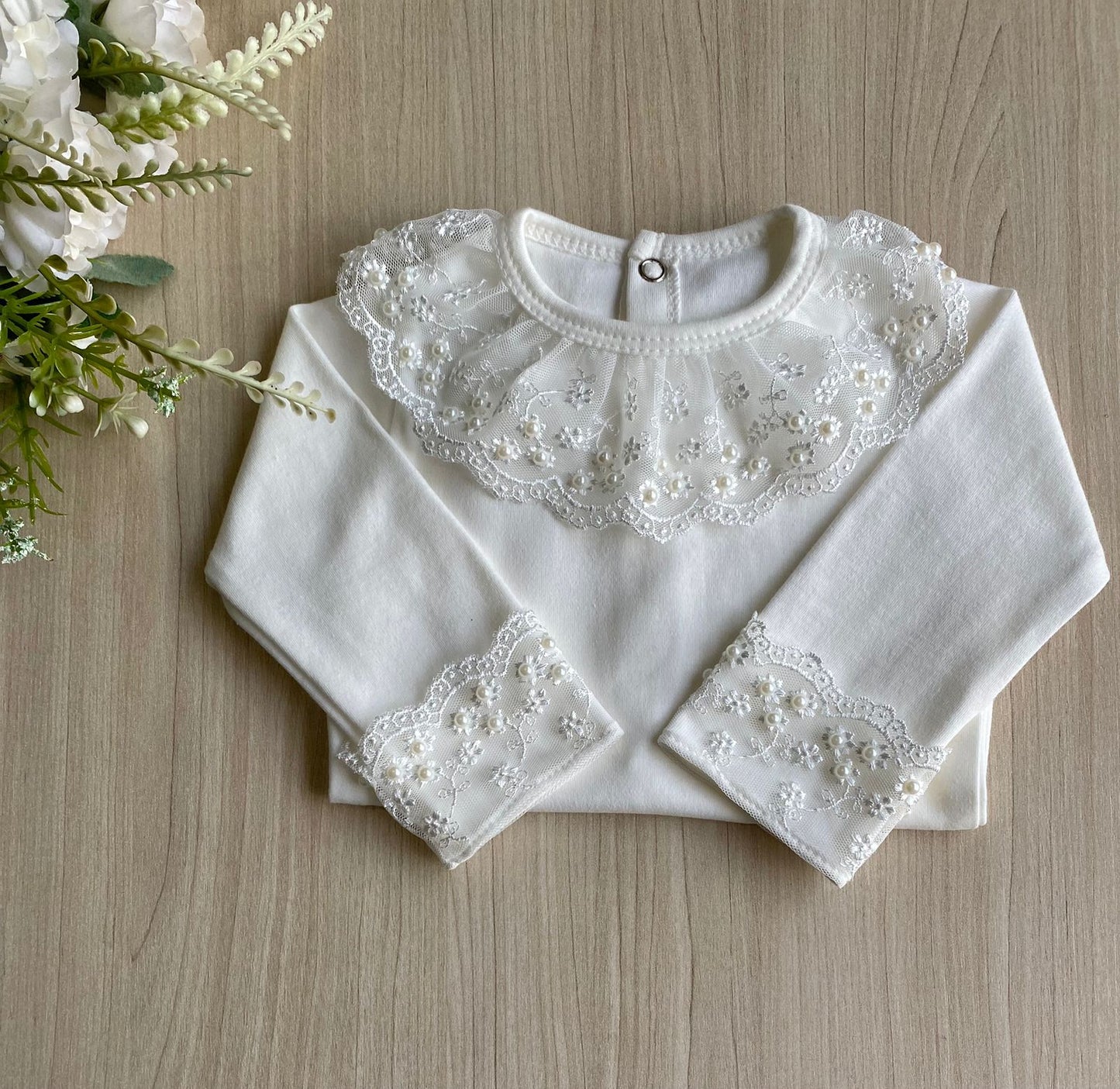 Body Bebê Renda Pérola