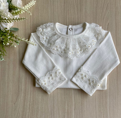 Body Bebê Renda Pérola