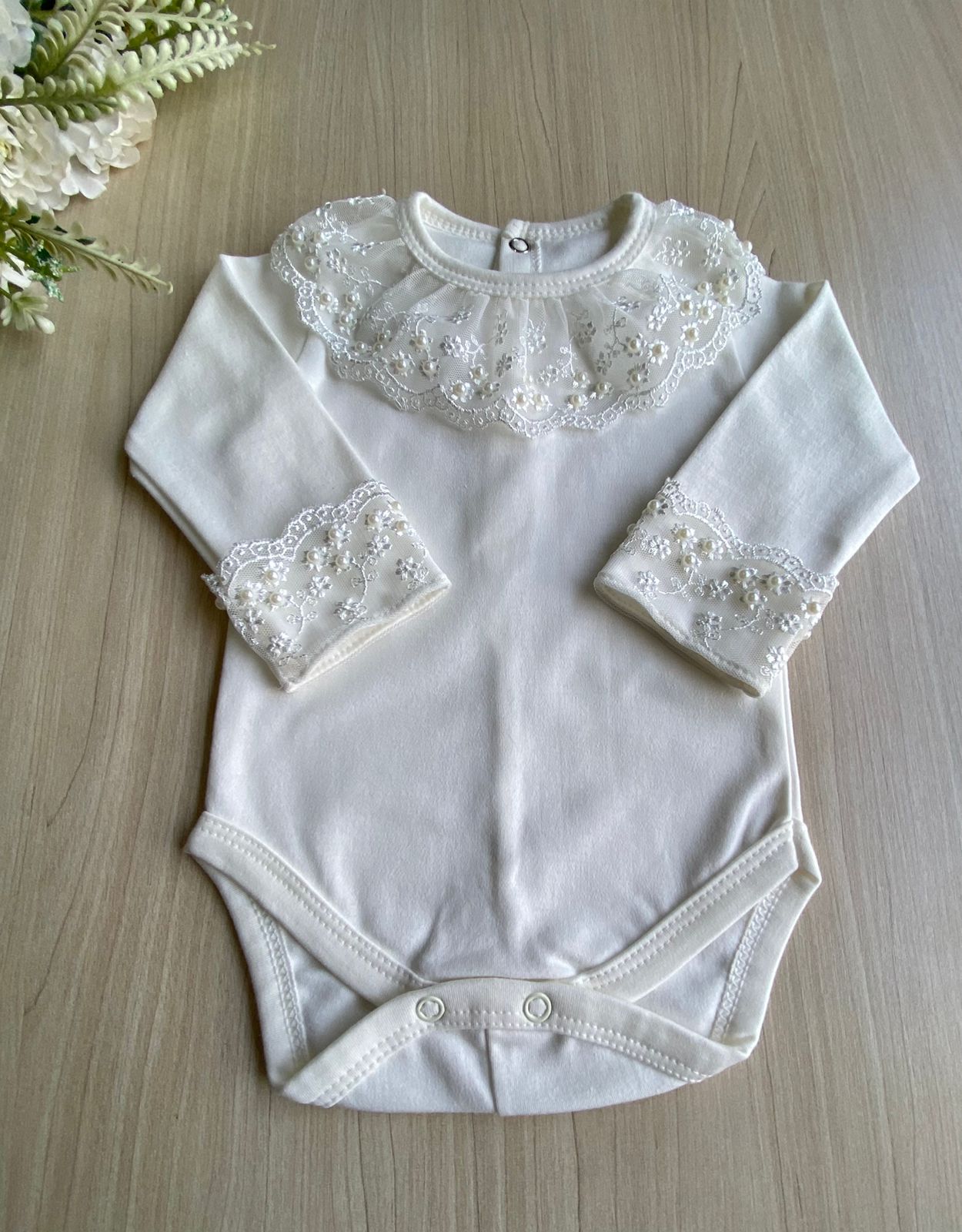 Body Bebê Renda Pérola