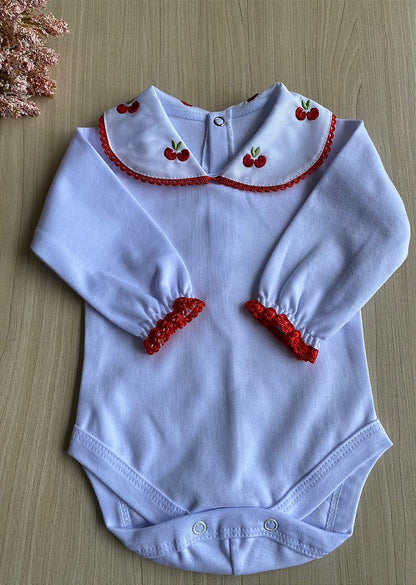 Body Bebê Suedine Cerejinha