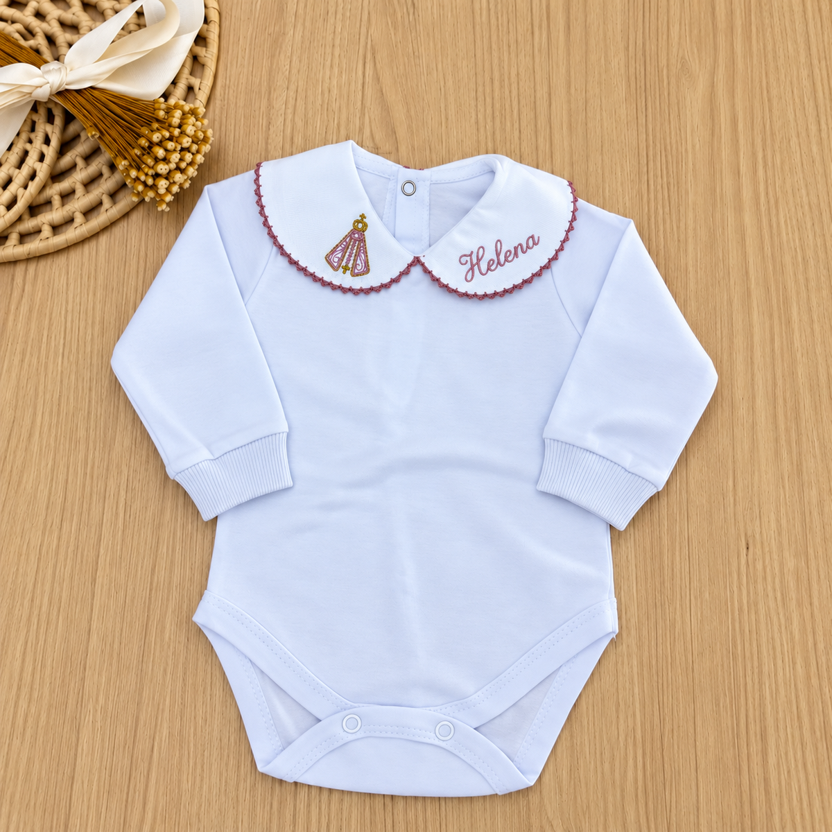 Body Bebê Nossa Senhora Batizado Personalizado