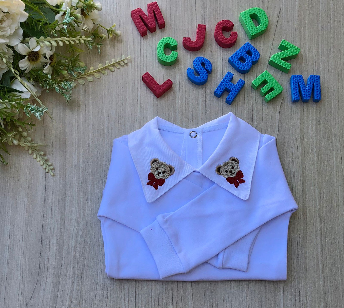 Body Bebê Urso Gravata