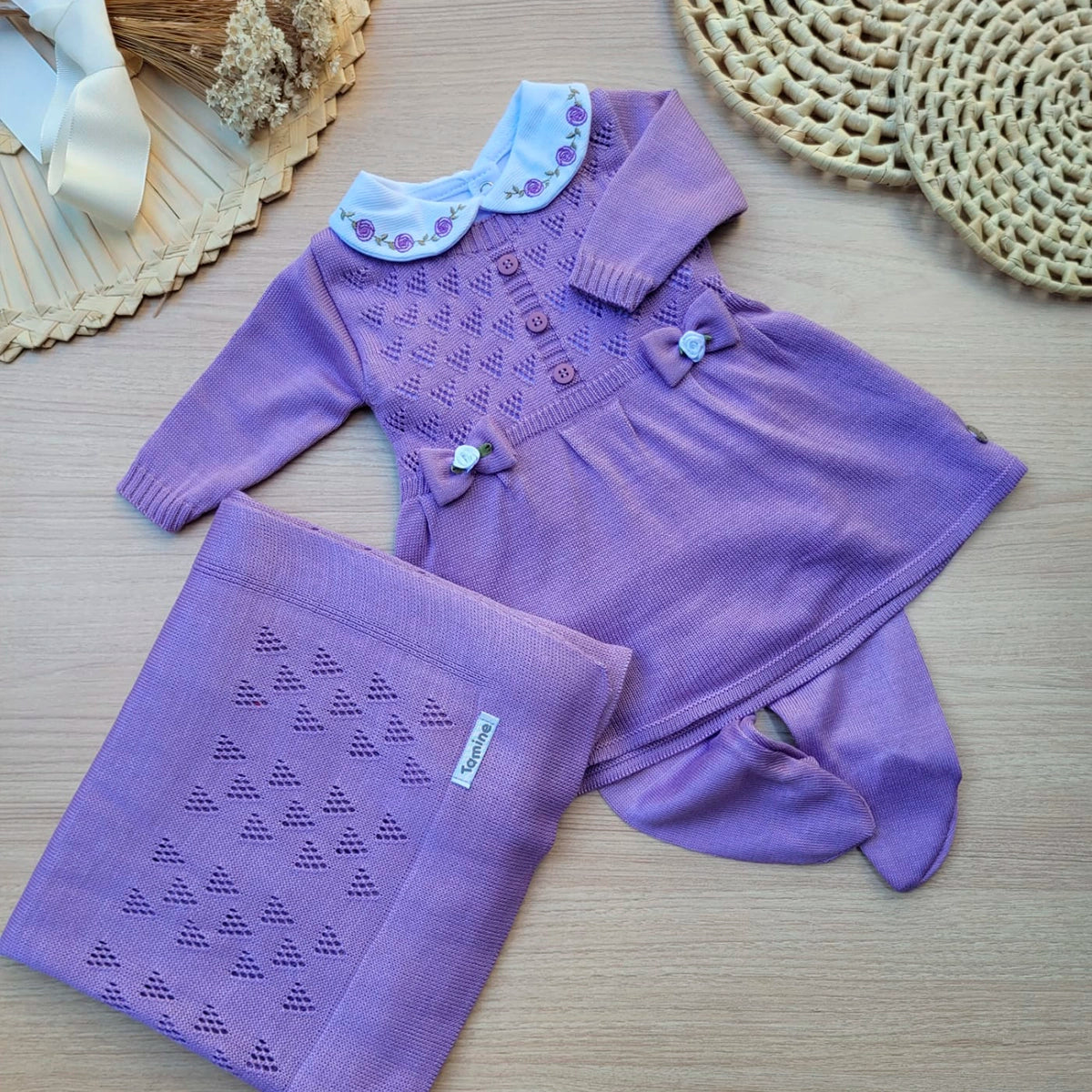 Saída Maternidade Tricot Rococo