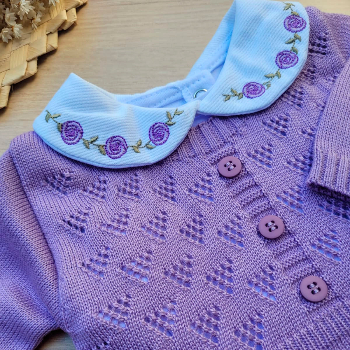 Saída Maternidade Tricot Rococo