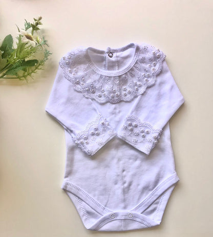 Body Bebê Renda Pérola