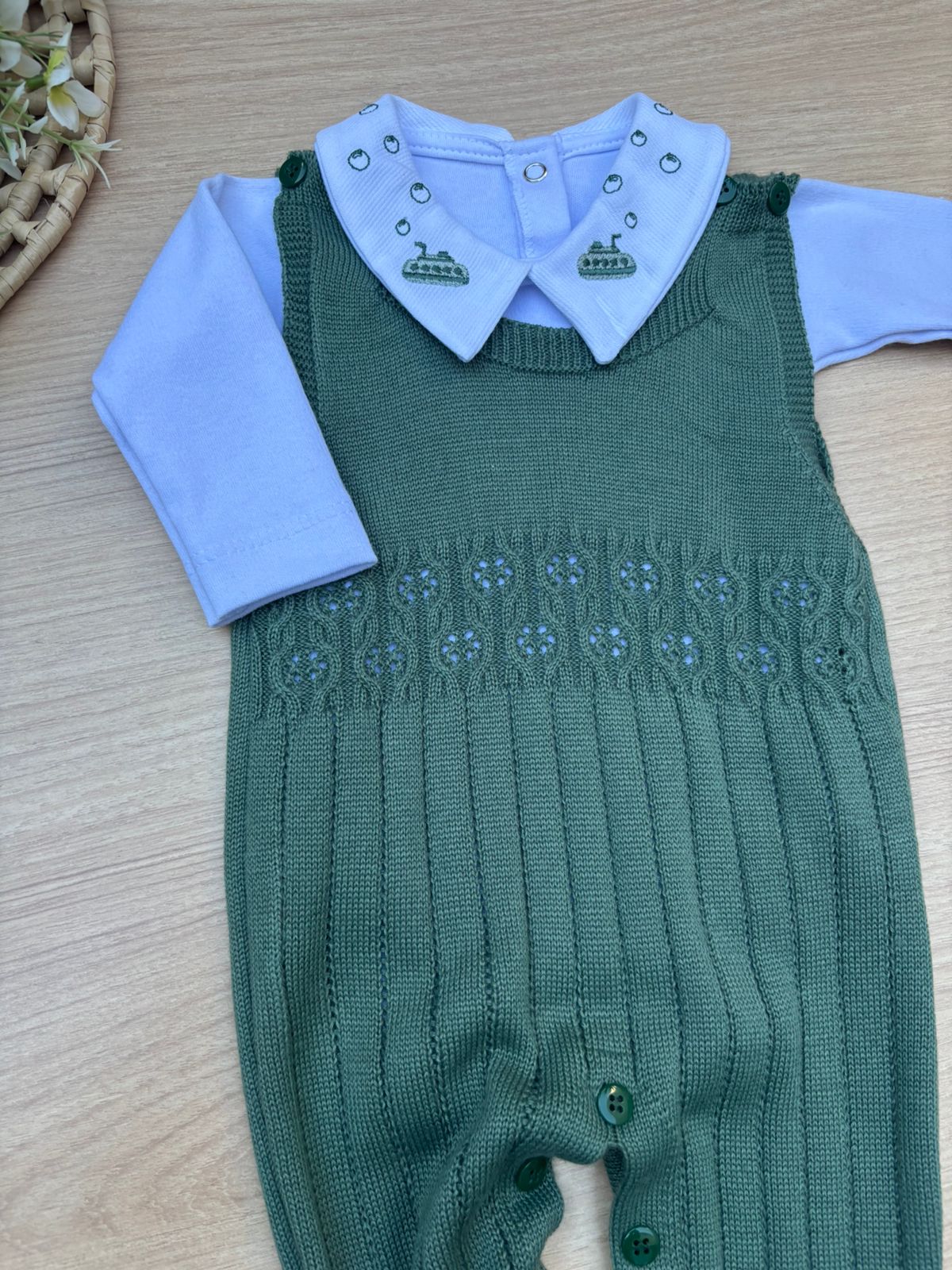 Macacão Bebê Tricot Joca