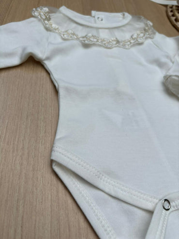 Body Bebê Renda Flores