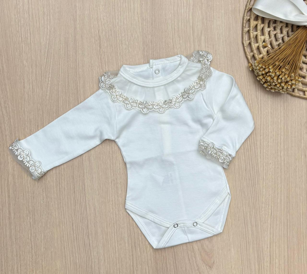 Body Bebê Renda Flores