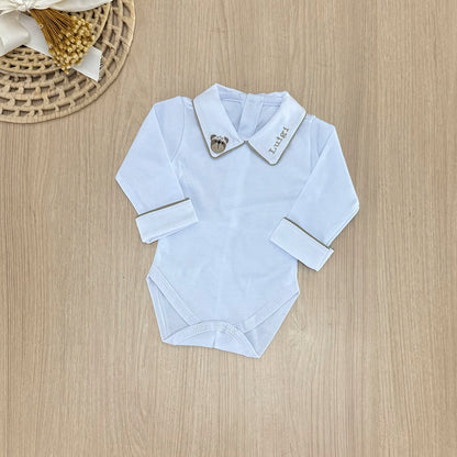 Body Bebê Urso Aviador Personalizado