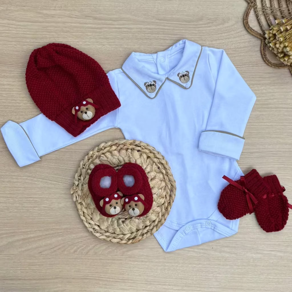 Body Bebê Urso Aviador