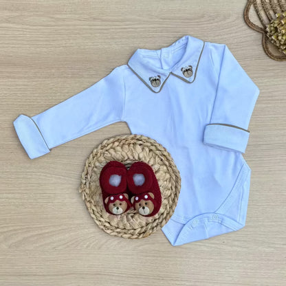 Body Bebê Urso Aviador