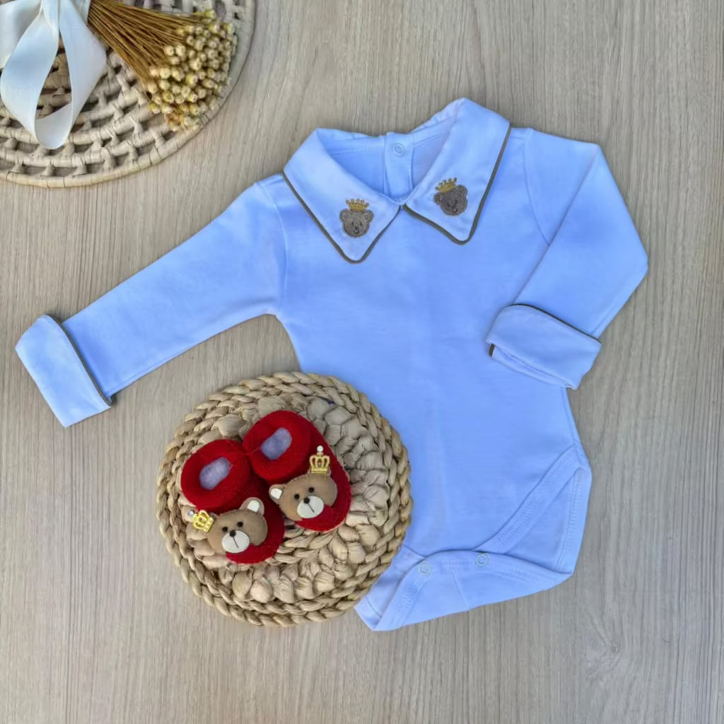 Body Bebê Urso Príncipe