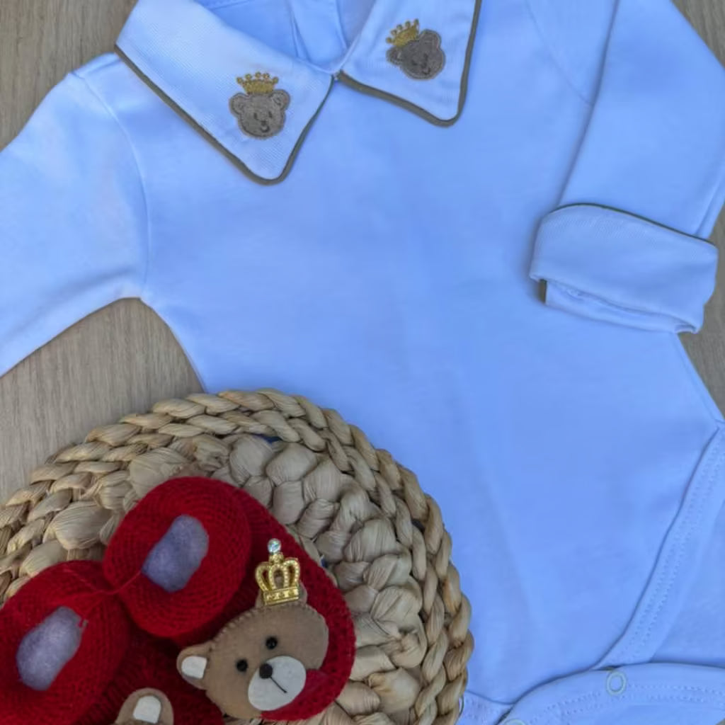 Body Bebê Urso Príncipe