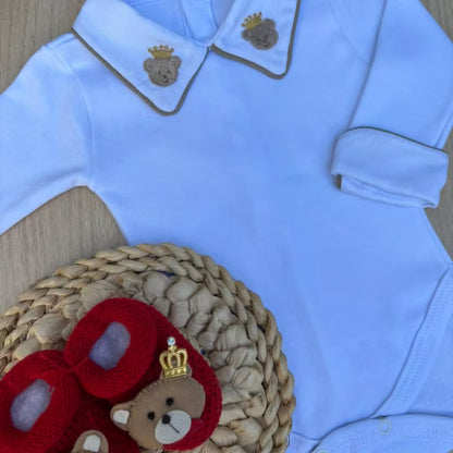Body Bebê Urso Príncipe