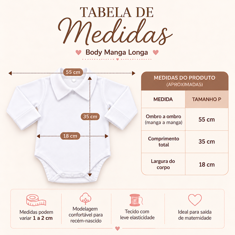 Tabela de medidas Body