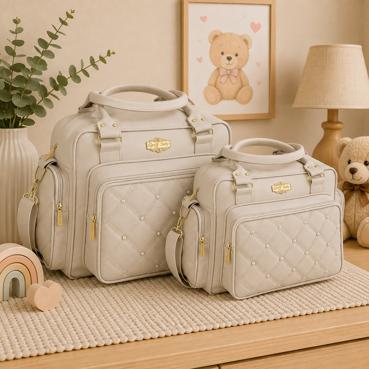 Bolsa Maternidade Matelassê Perolada