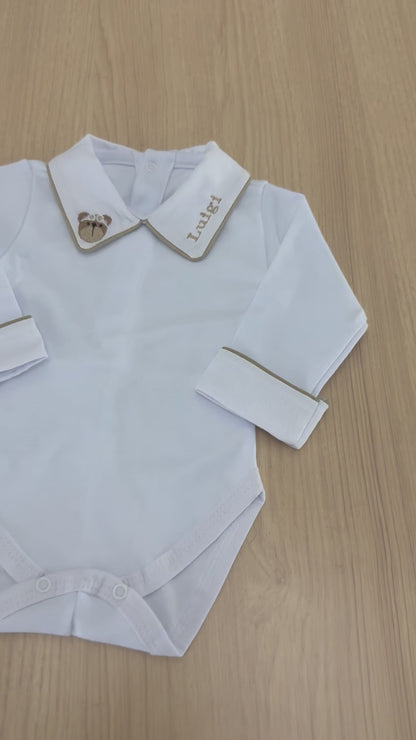 Body Bebê Urso Aviador Personalizado