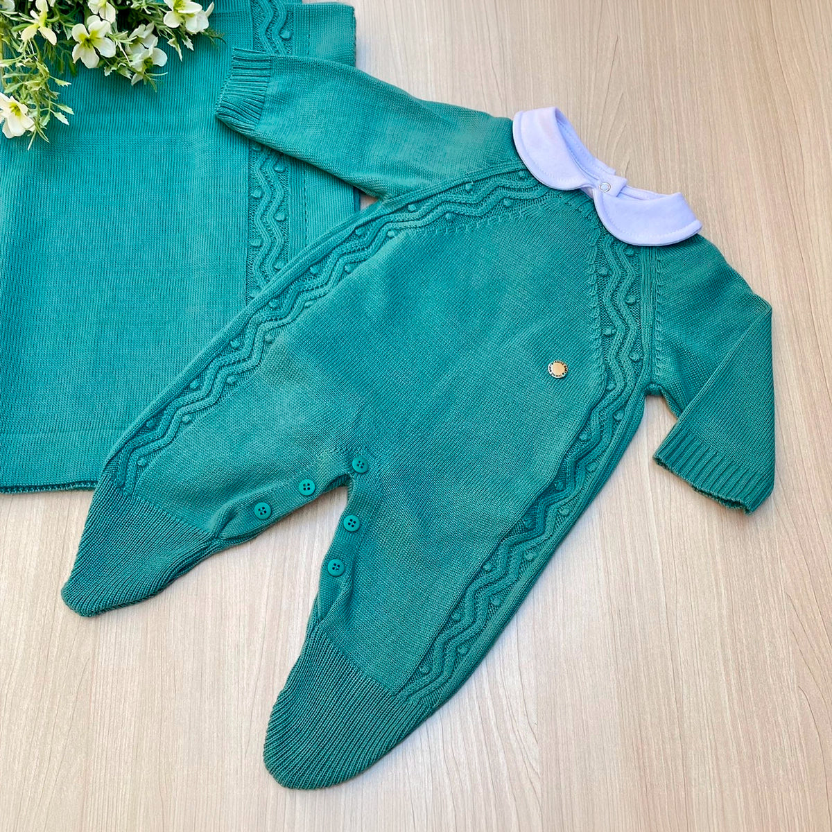 Saída Maternidade Tricot Bolotas