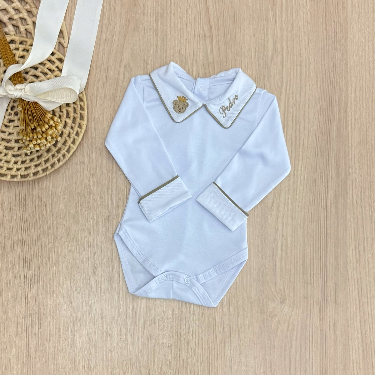 Body Bebê Urso Príncipe Personalizado