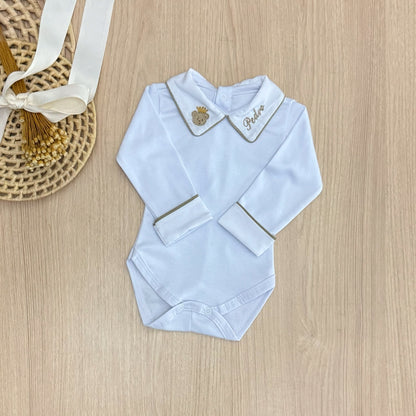 Body Bebê Urso Príncipe Personalizado