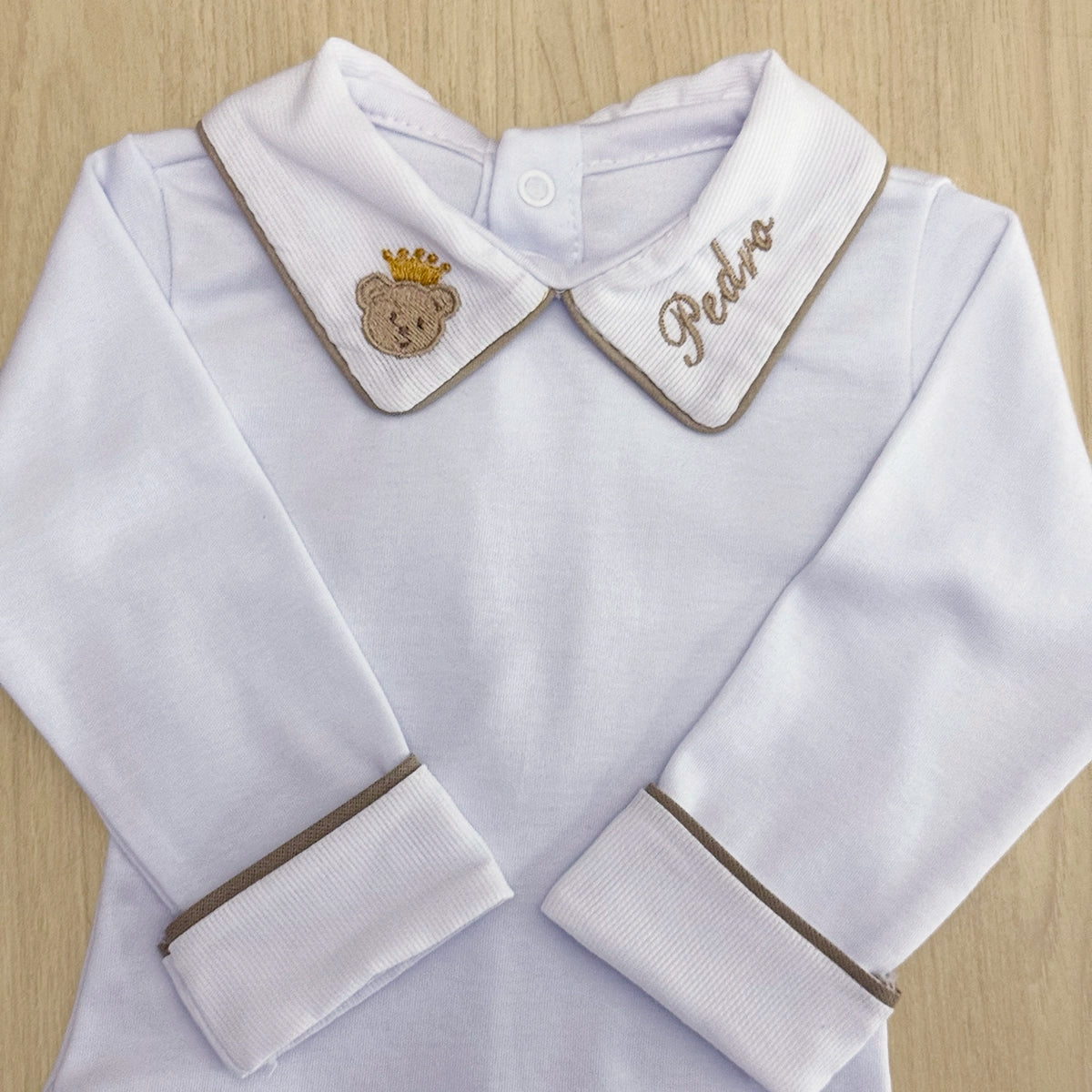 Body Bebê Urso Príncipe Personalizado