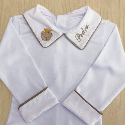 Body Bebê Urso Príncipe Personalizado