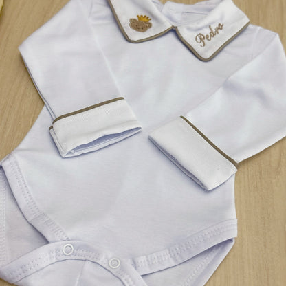 Body Bebê Urso Príncipe Personalizado
