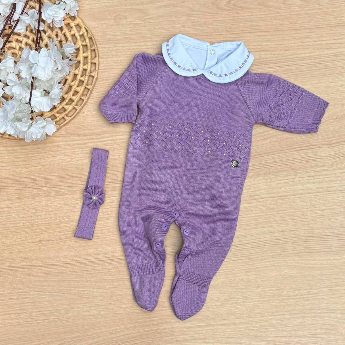 Macacão Bebê Tricot Esther