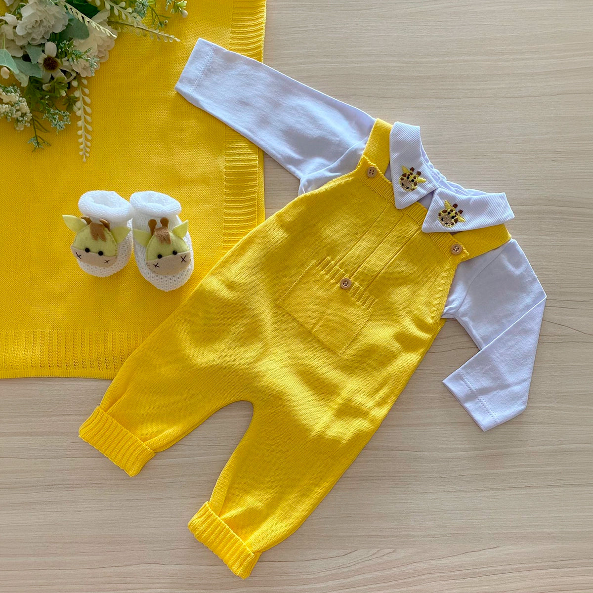 Saída Maternidade Tricot Girafa