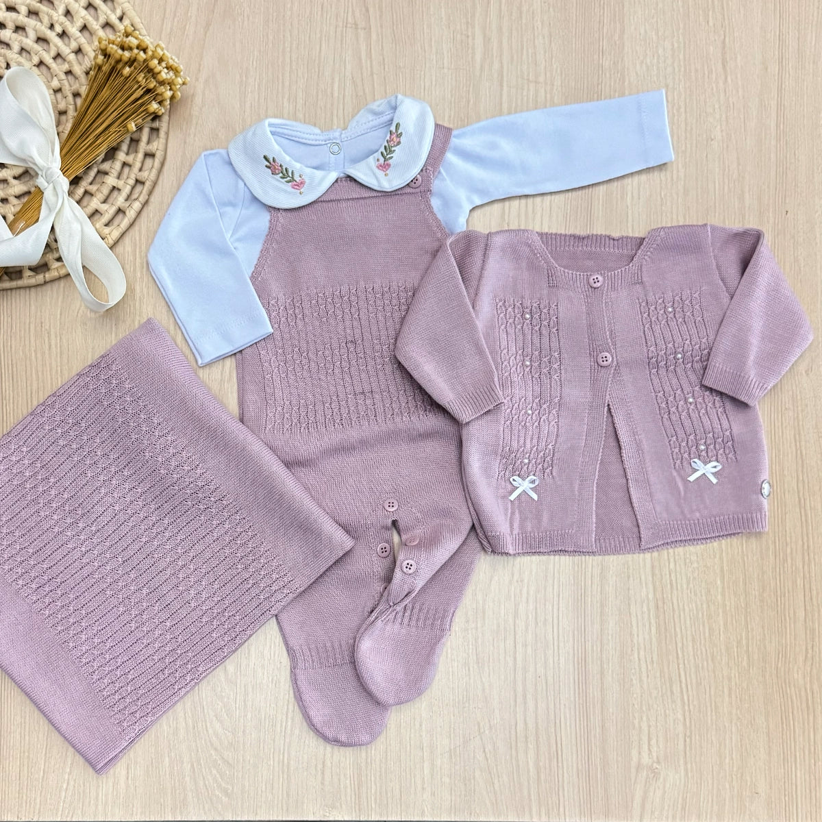 Saída Maternidade Tricot Olivia Maria