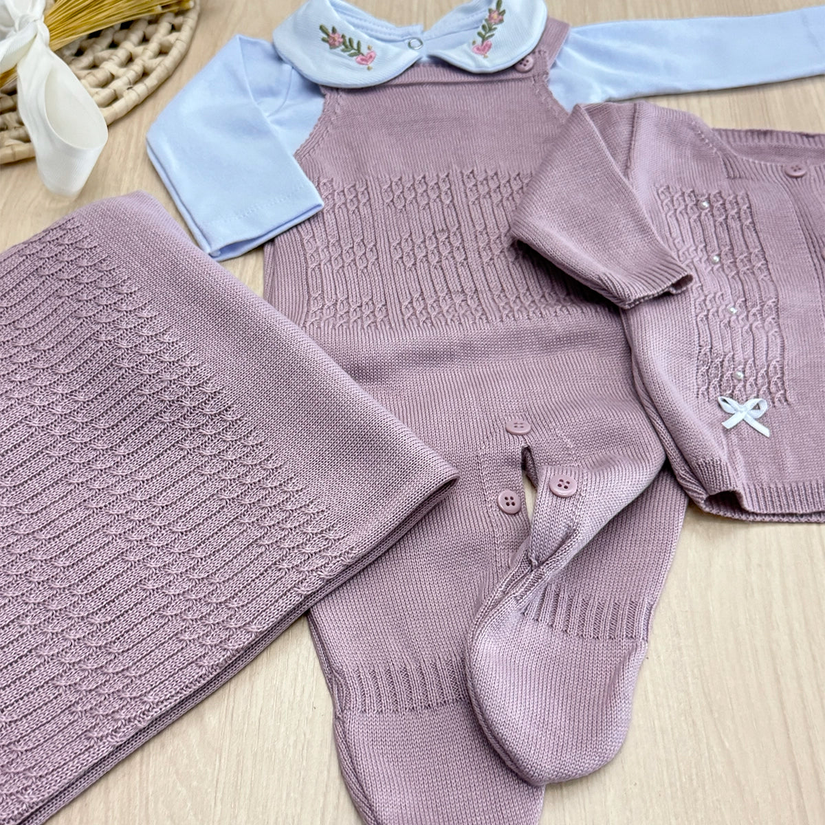 Saída Maternidade Tricot Olivia Maria