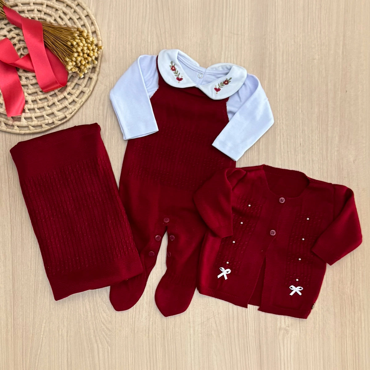 Saída Maternidade Tricot Olivia Maria